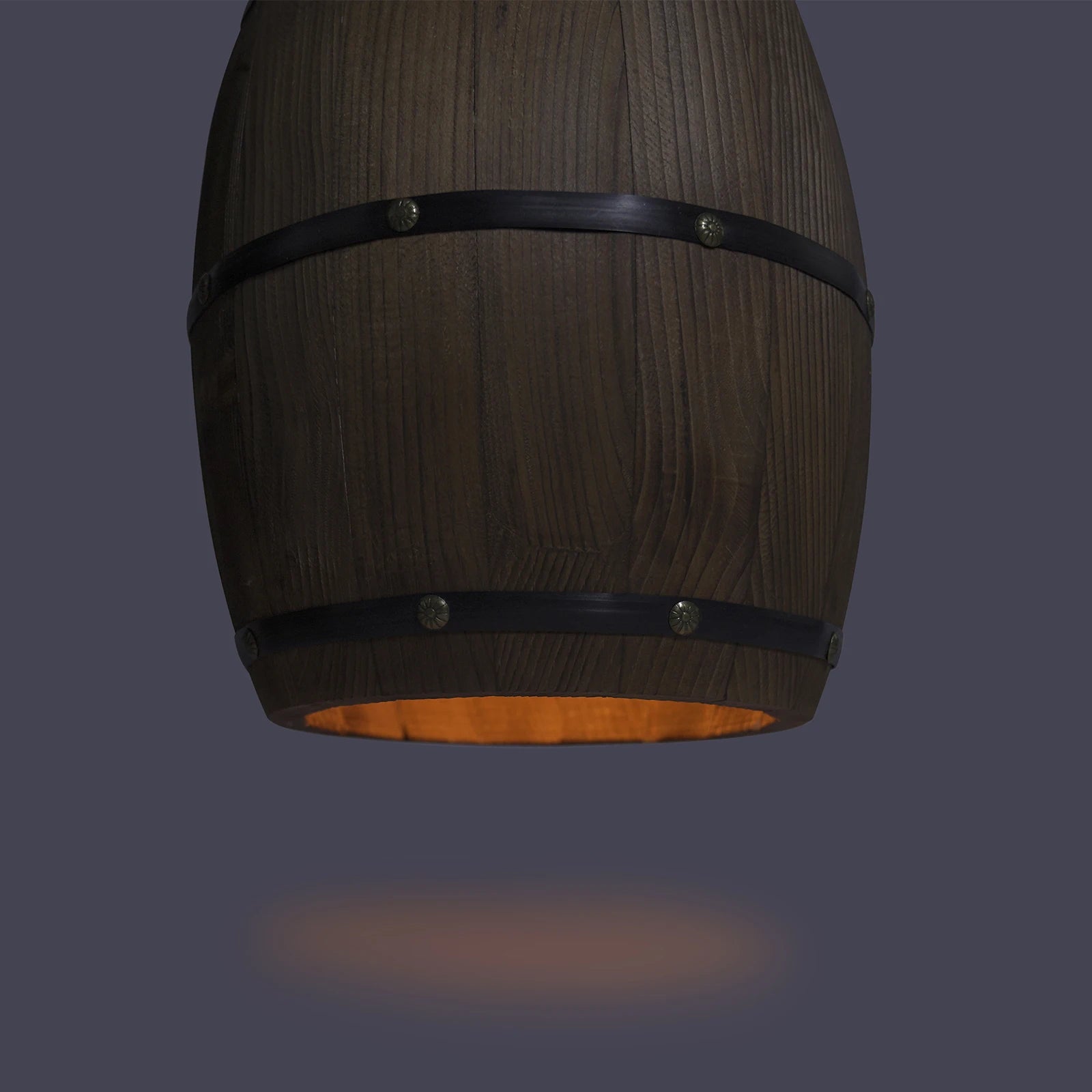 Wood Wine Barrel Pendant Light, Industrial Ceiling Lamp