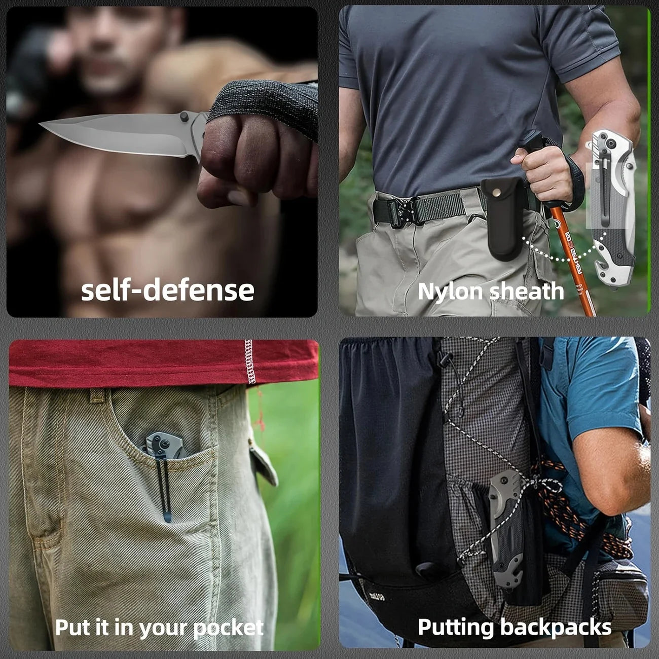 Folding Knife, Glass Breaker, Seat Belt Cutter