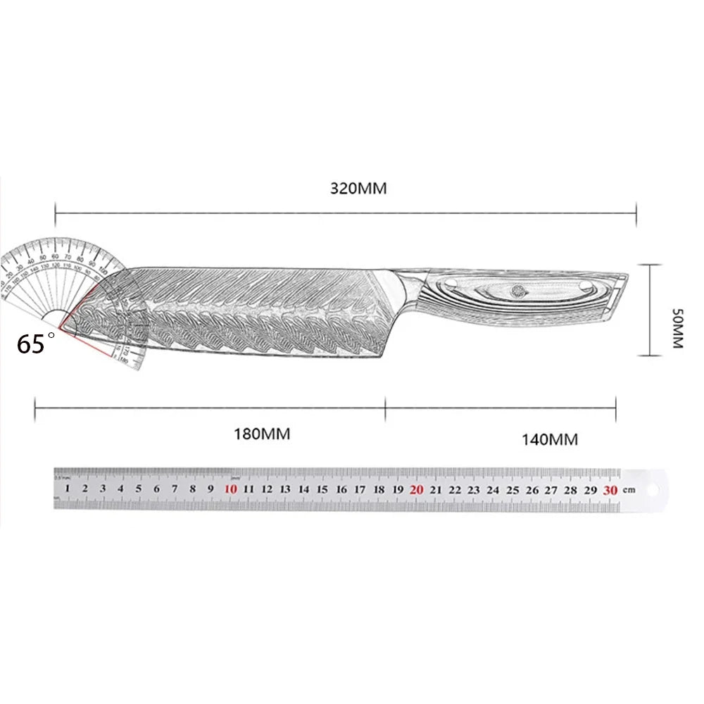 7 Inch Santoku Knife 67-layers Damascus Kitchen Knife