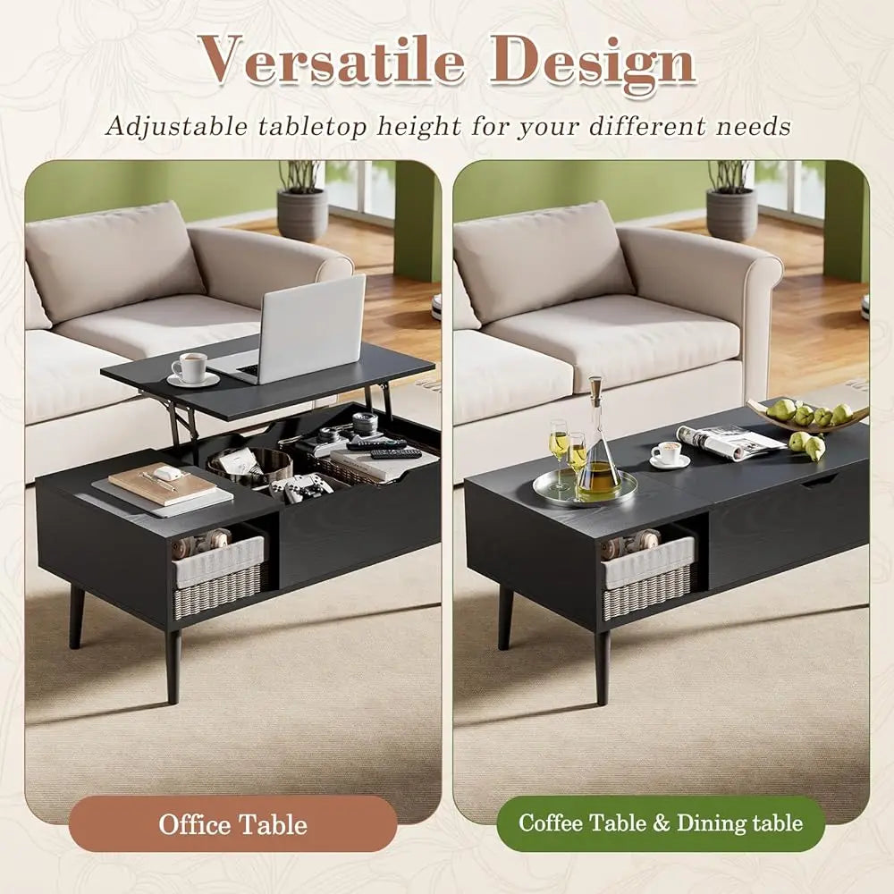 Lift Top Coffee Table, With Hidden Compartment,