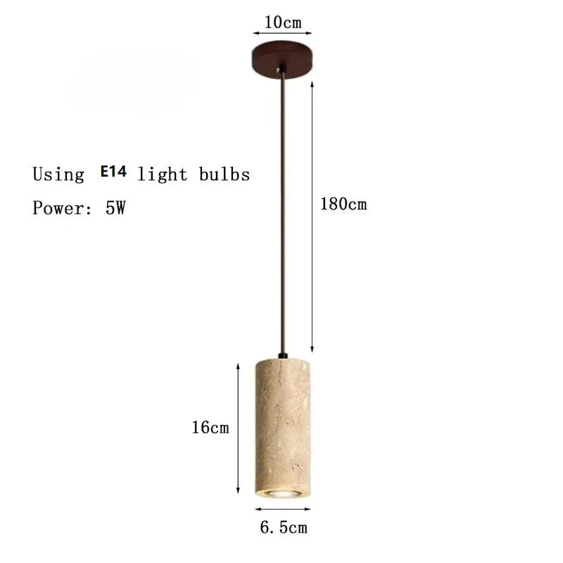 Yellow Travertine pendant lights living room, bar, Bedroom