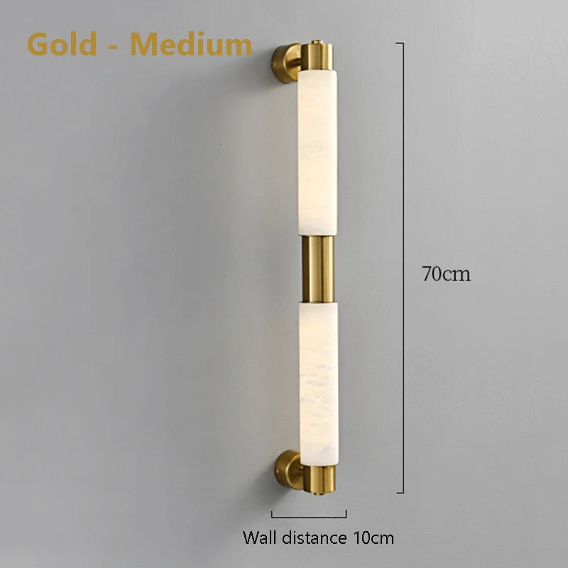 Black, Golden, marble wall lamp, Multiple Lengths