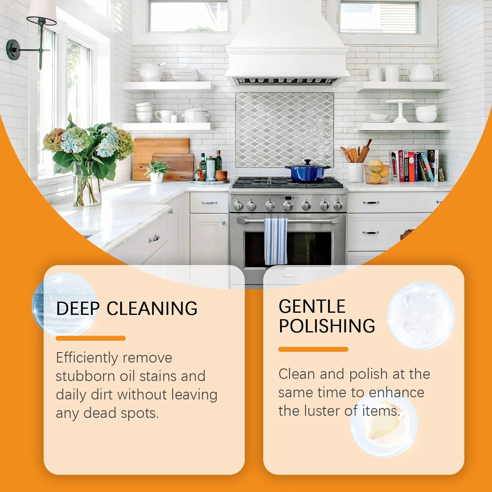 5pc Kitchen Oil, Dust, Stain, Grease Remover Cream