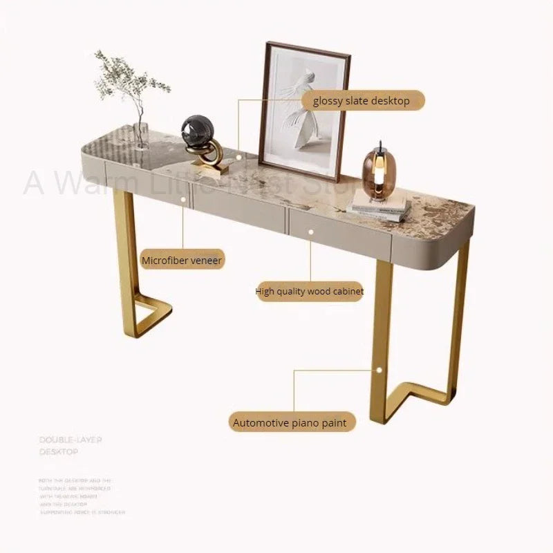 Slate Porch Side Table With Drawer