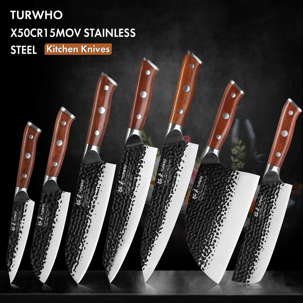 Japanese Hand Forged Stainless Steel Kitchen Knives