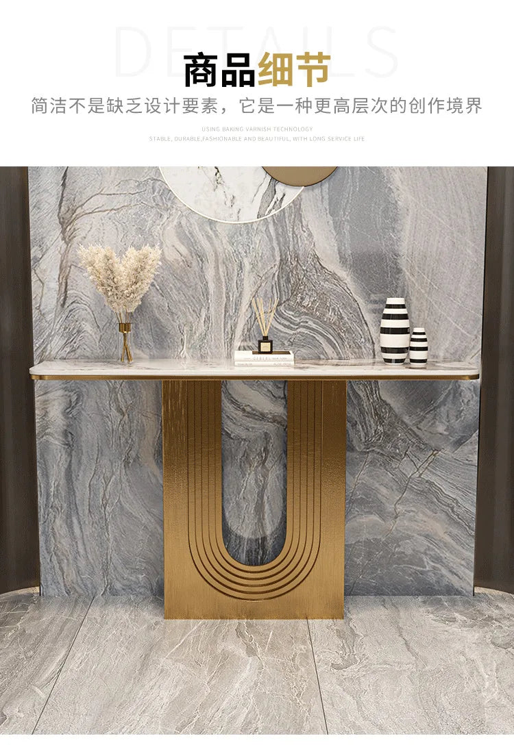 Space Saving Drawer Console Tables, Marble Top