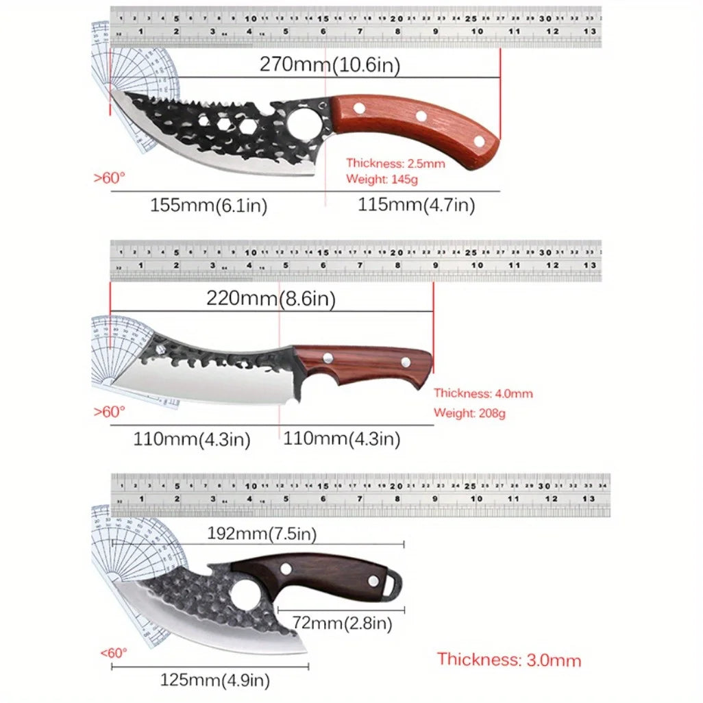 1-6PCS Stainless Steel Kitchen Knives Set