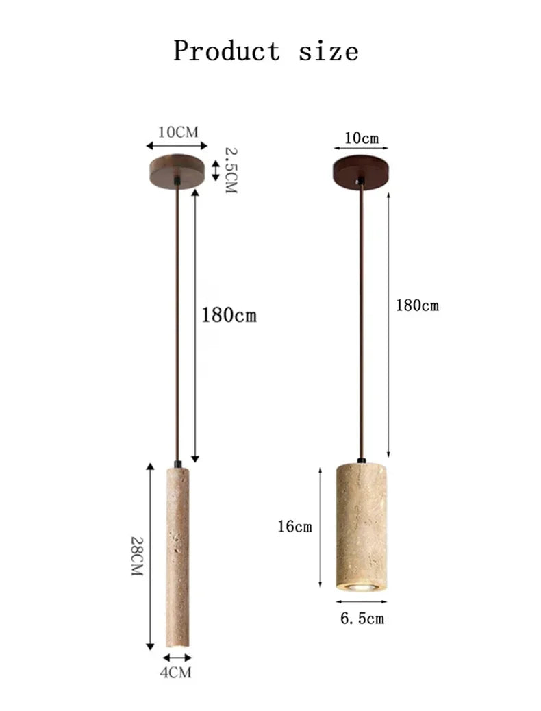 Yellow Travertine pendant lights living room, bar, Bedroom
