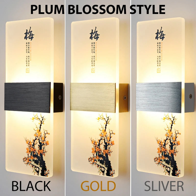 6W 10W LED Chinese Style Printing Wall Light