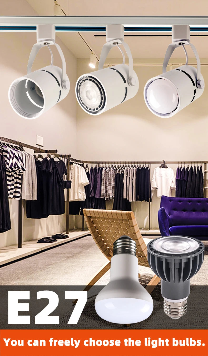 Led, Incandescent Track Light 5-10W, White, Black