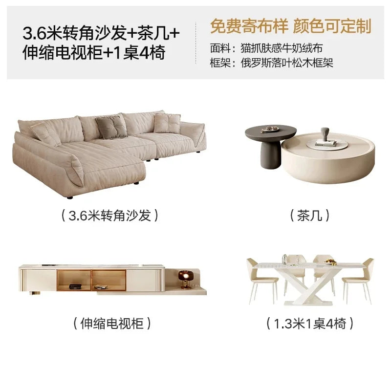 Velvet Corner Sofa for Cozy Living Room