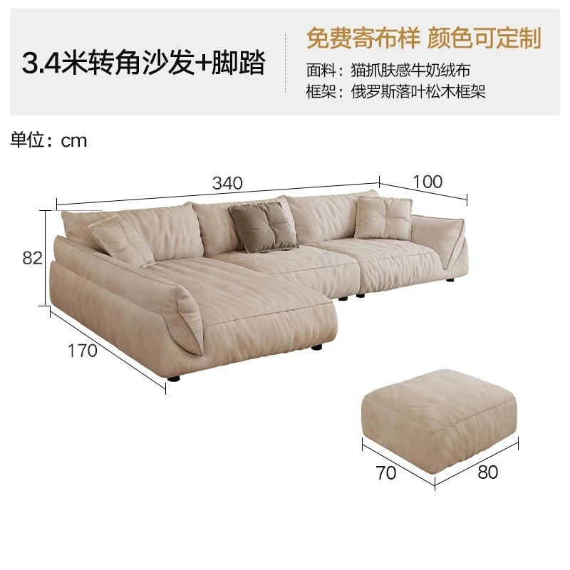 Velvet Corner Sofa for Cozy Living Room