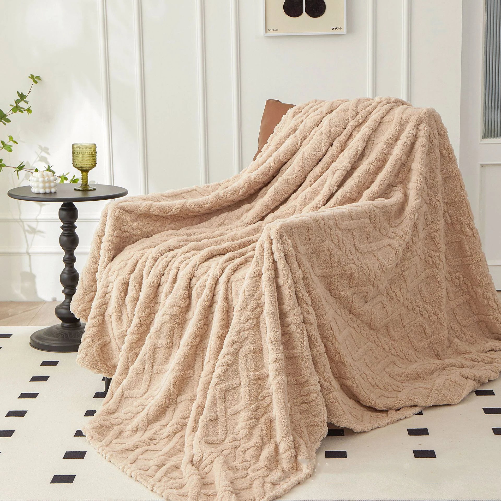 Sherpa Textile Fleece Blanket, Various Colors, Sizes