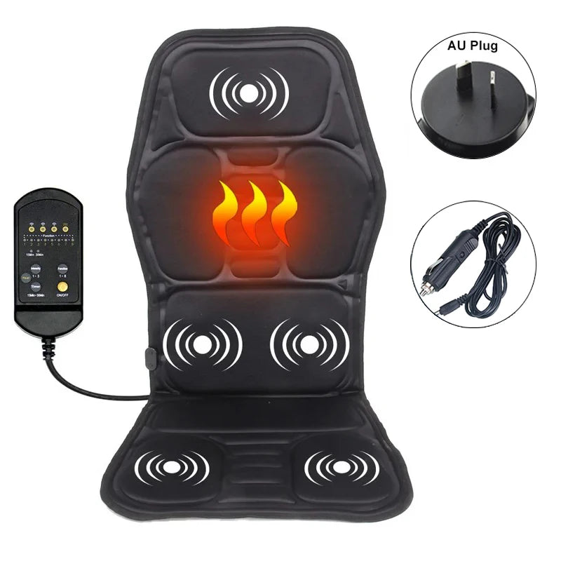 Portable Heating Vibrating Back Massager Chair Cushion