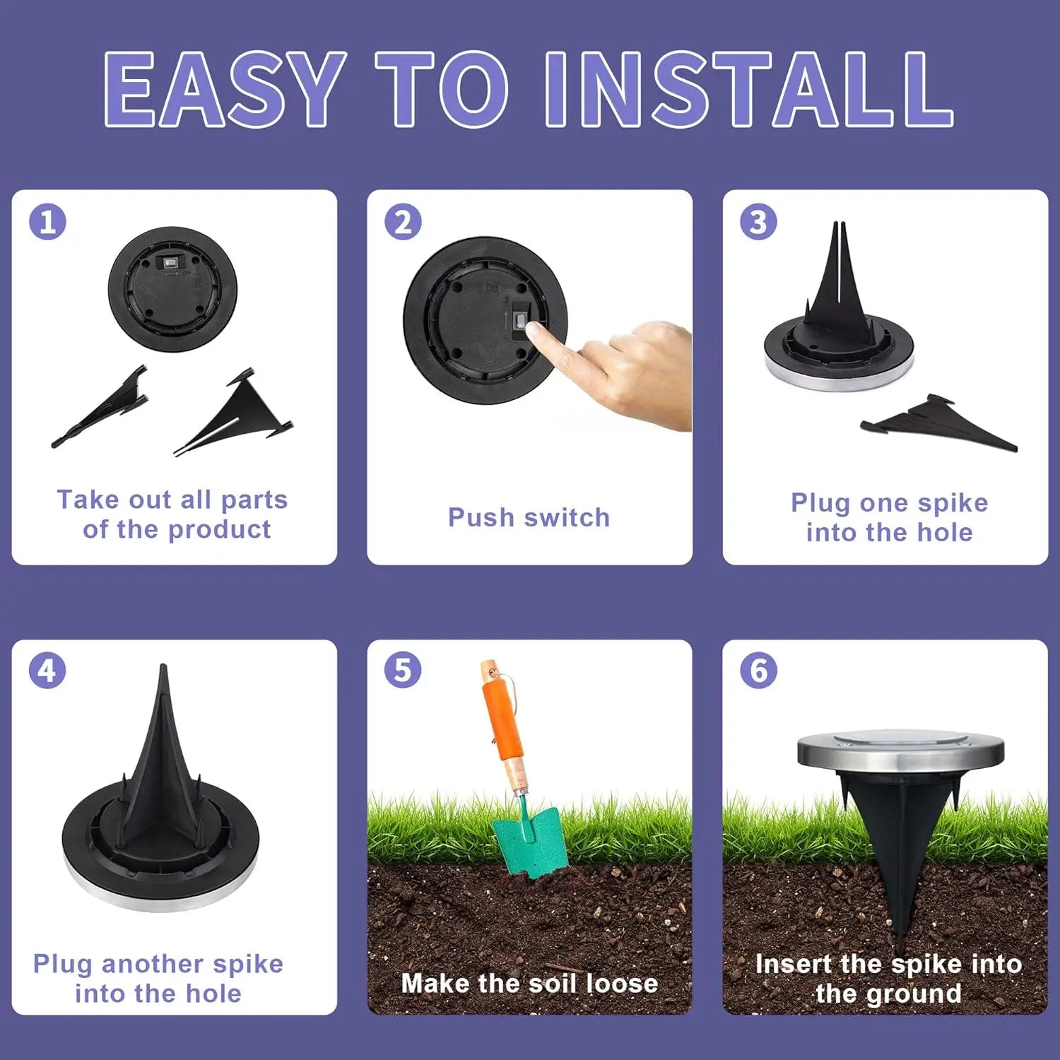 4/8pcs 8ts LED Solar Landscape Lighting