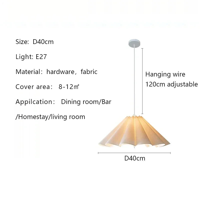 Fabric Led Chandelier Pendant Lamp, Adjustable Cord