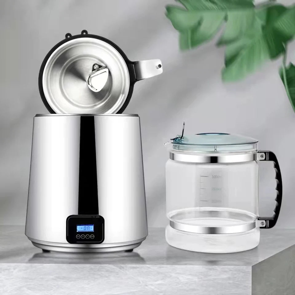 4L Water Distiller, Stainless Steel, Outlet Glass Container