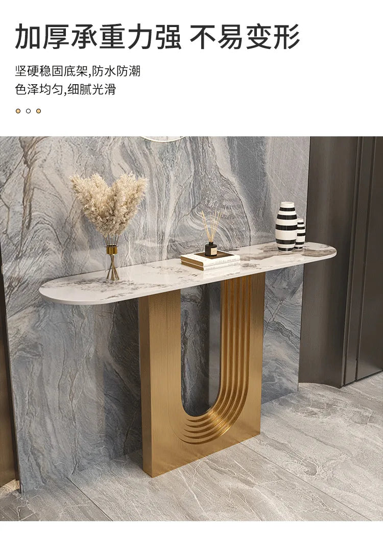 Space Saving Drawer Console Tables, Marble Top