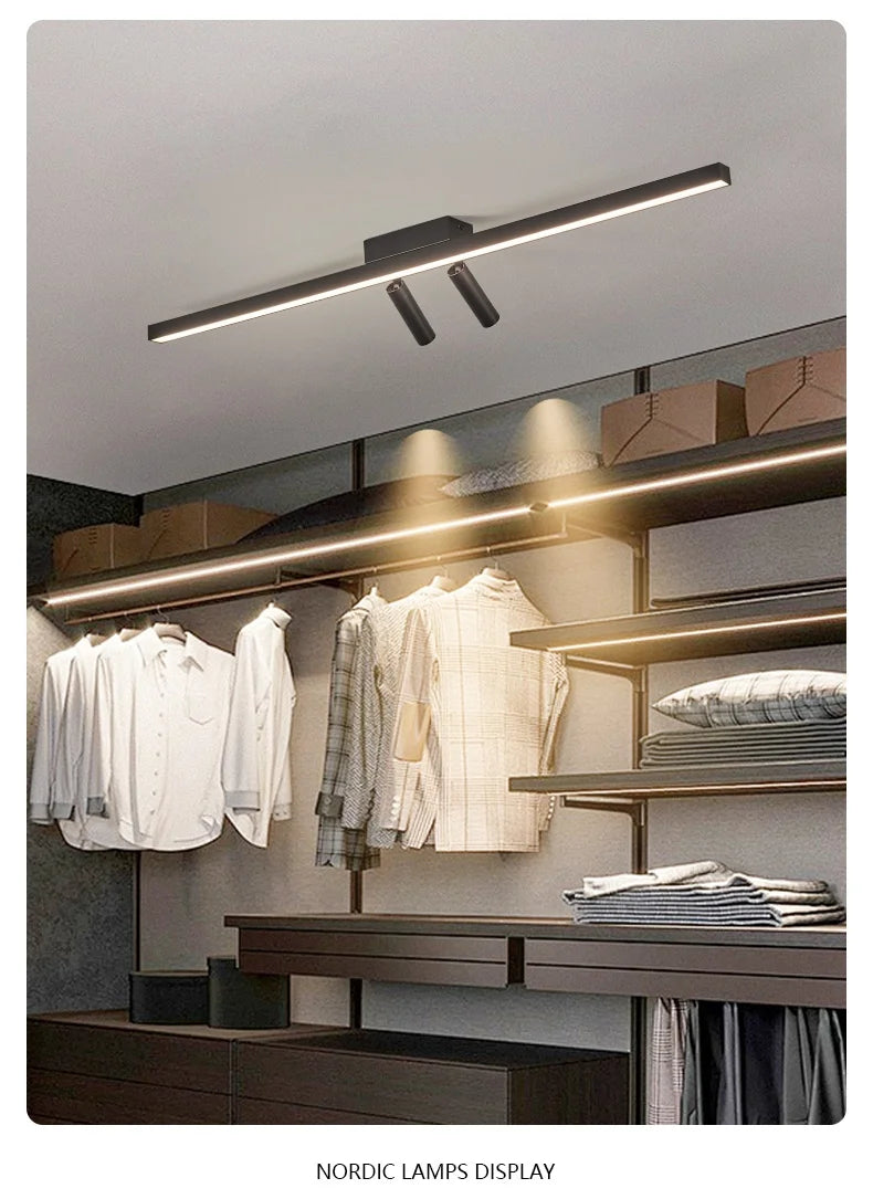 Ceiling Lamp Track Lighting, Black, White