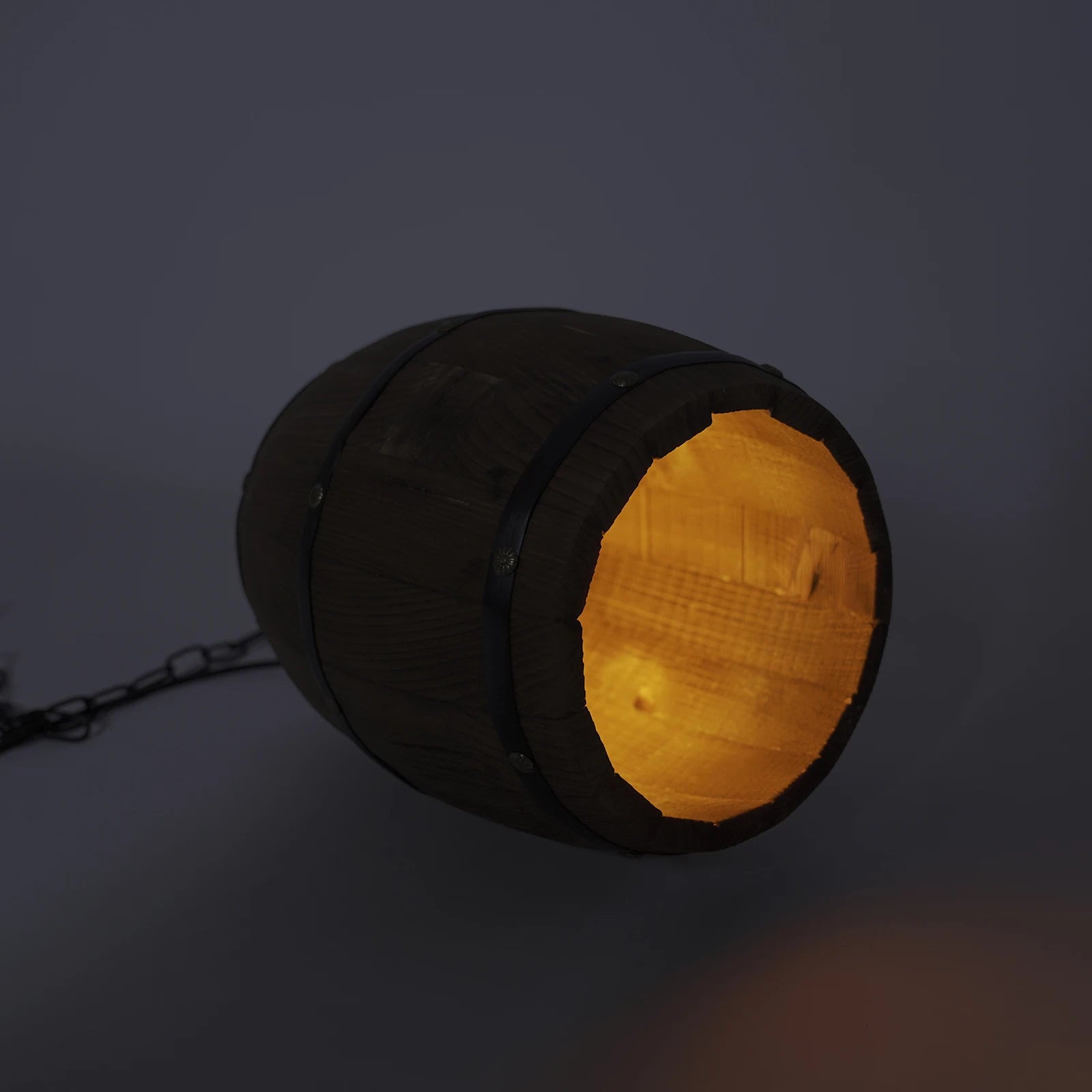 Wood Wine Barrel Pendant Light, Industrial Ceiling Lamp