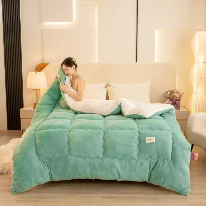 double-sided lamb wool quilt, Various Colors, Sizes