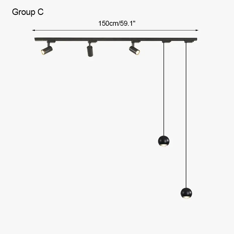 Surface mounted track lights, spotlights, LED, Hanging