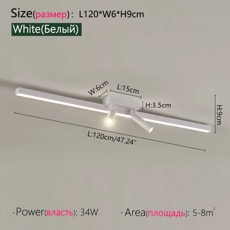 Ceiling Lamp Track Lighting, Black, White