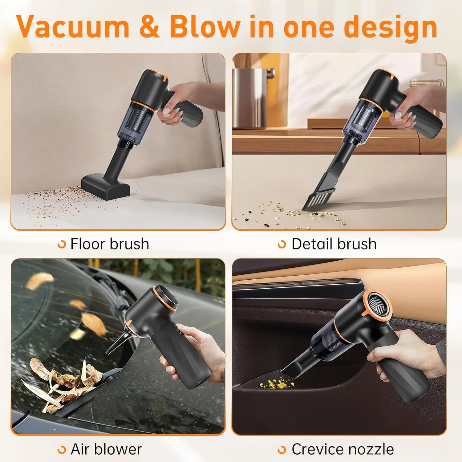 Handheld Mini 4-in-1 Powerful Vacuum Cleaner, Air Duster