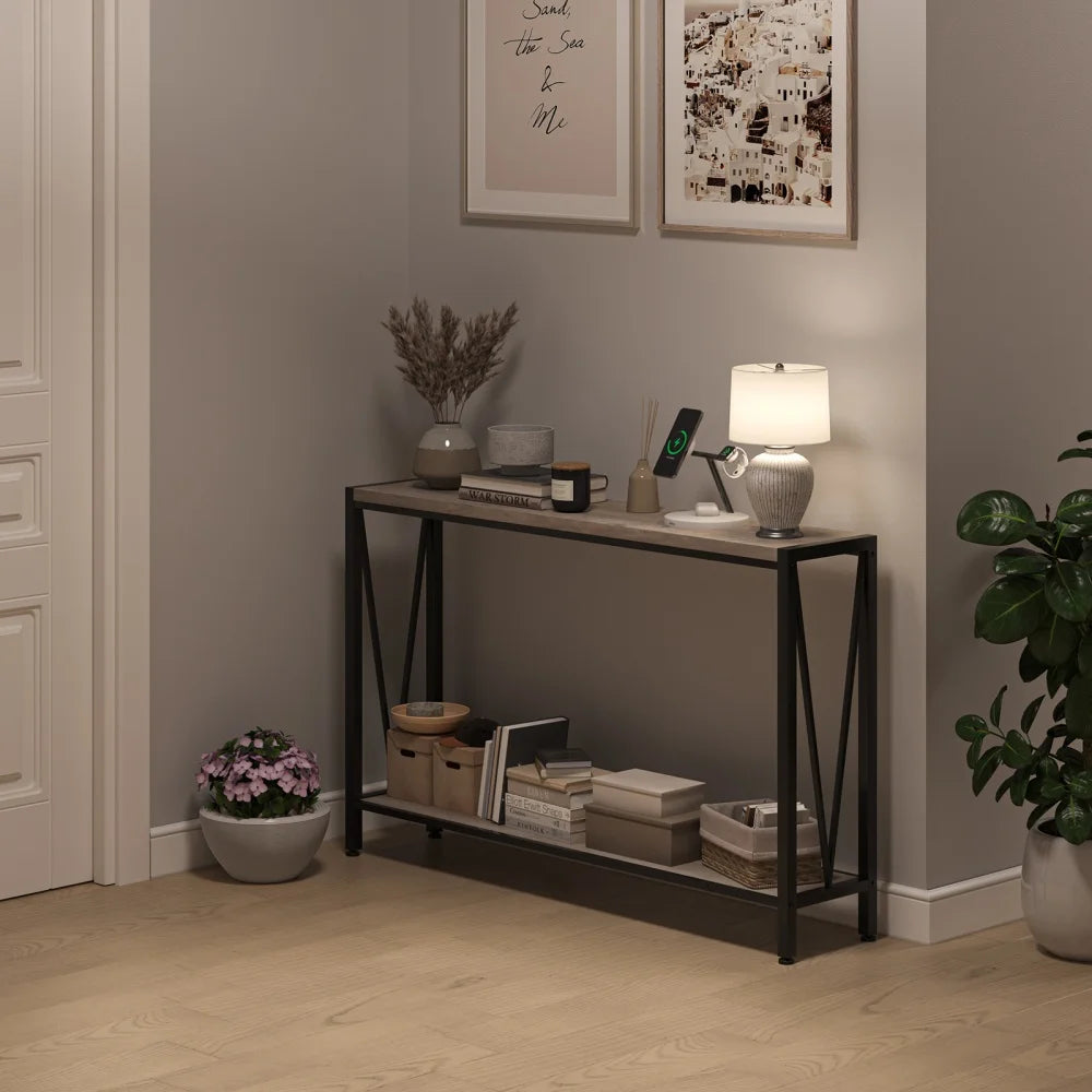 2-Tier Entryway Table with Storage