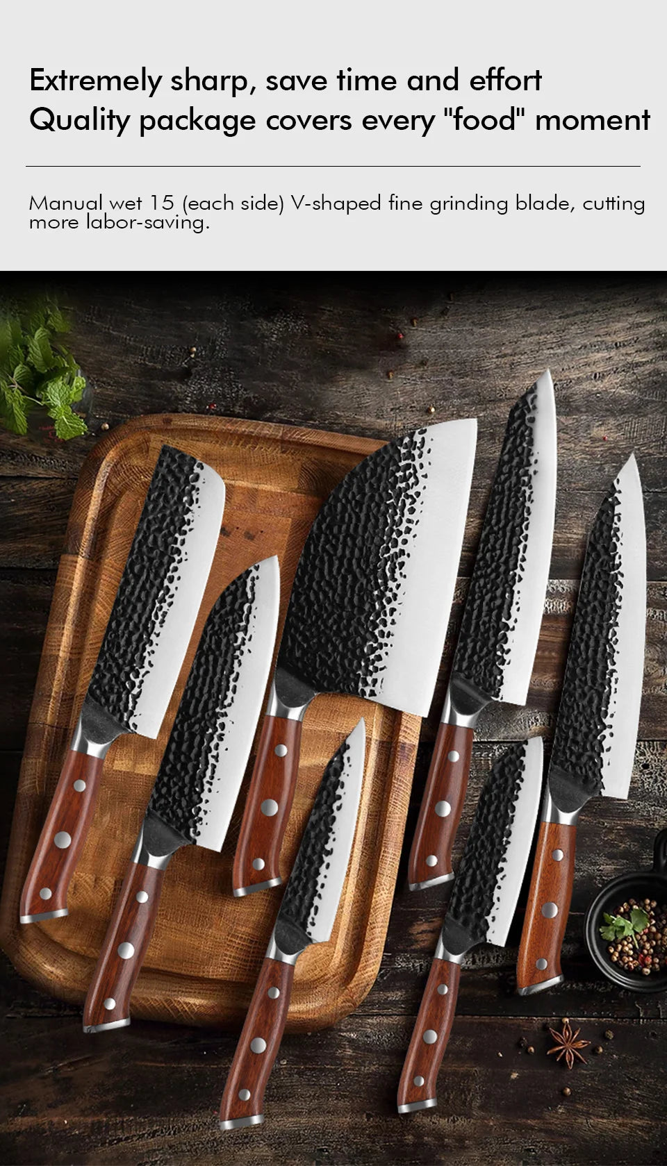 Japanese Hand Forged Stainless Steel Kitchen Knives