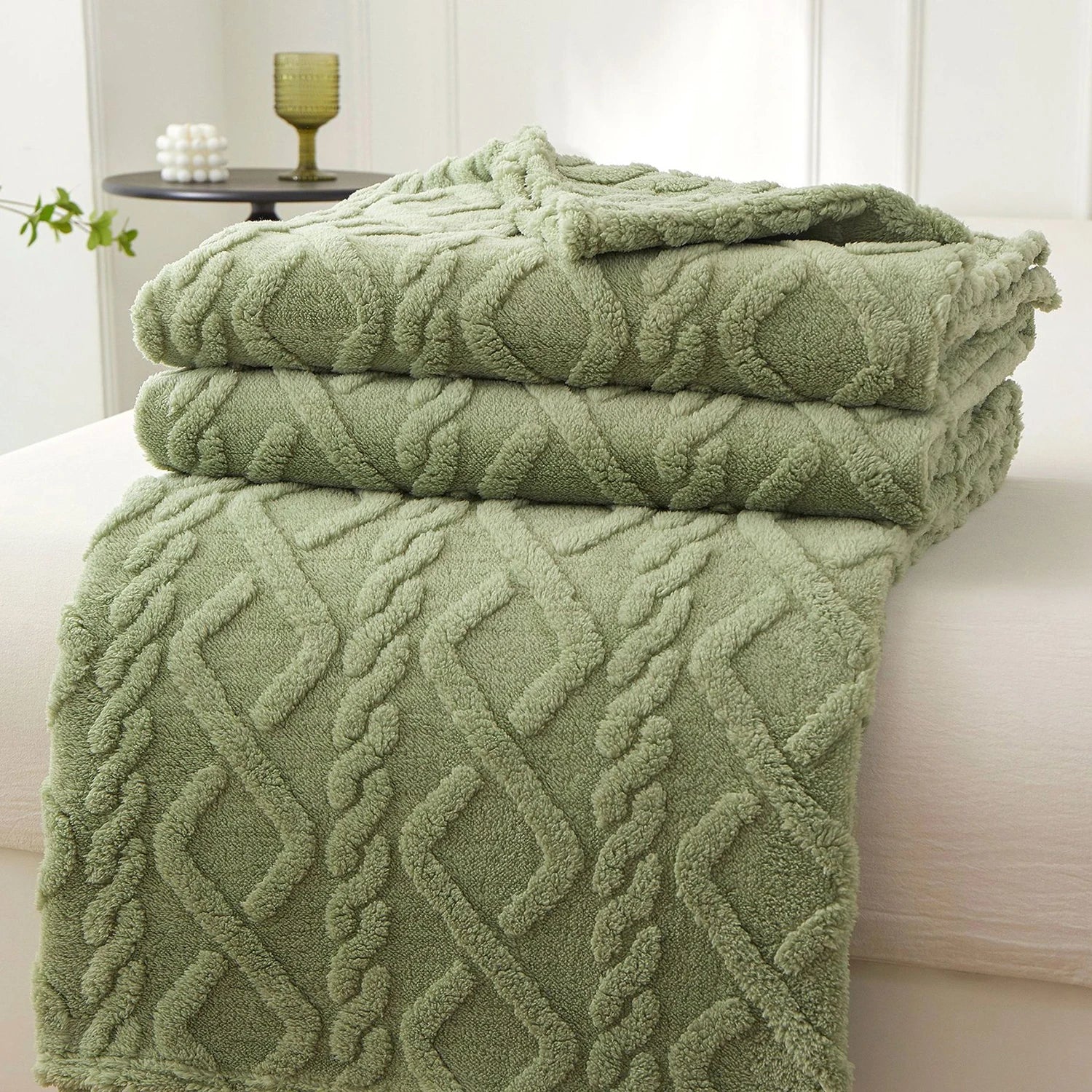 Sherpa Textile Fleece Blanket, Various Colors, Sizes