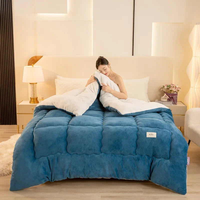 double-sided lamb wool quilt, Various Colors, Sizes