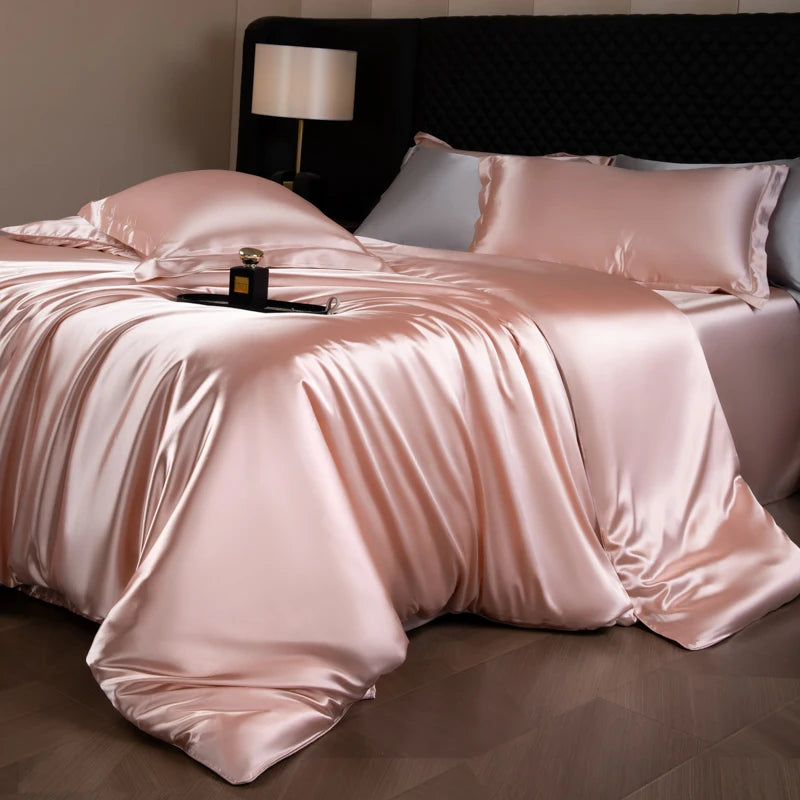 Silk Bedding Set, Duvet Cover, Fitted/Flat, Pillowcases
