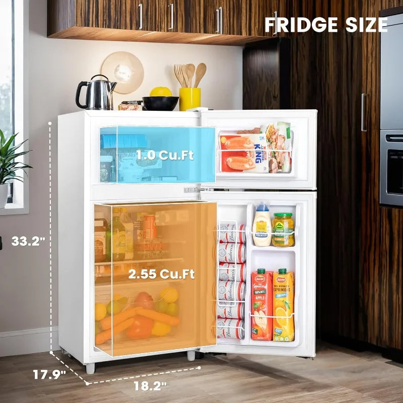 3.55 Cu.Ft Mini Fridge with Freezer