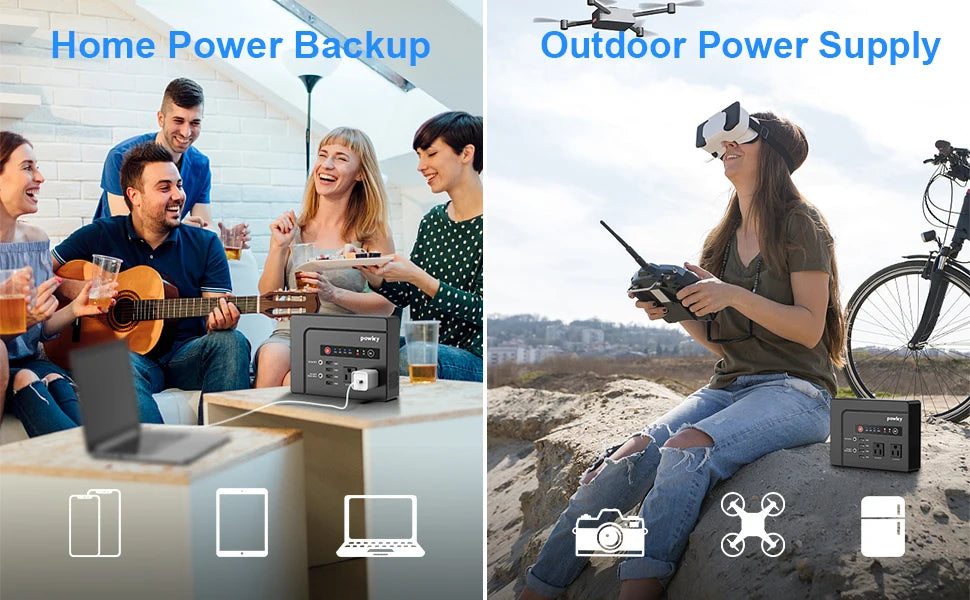 200W, Portable Solar Backup Power Supply, Camping