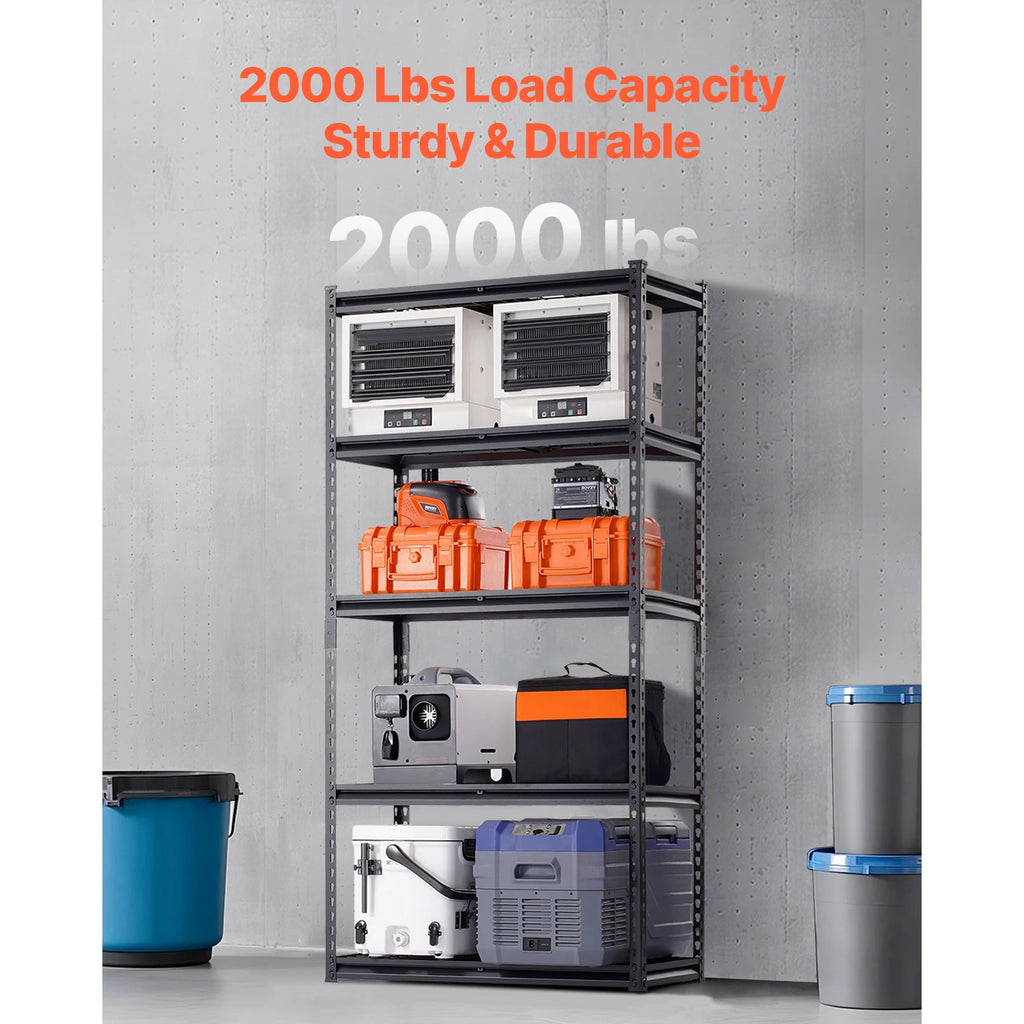 5 Tier Metal Storage Shelves Height Adjustable Shelving