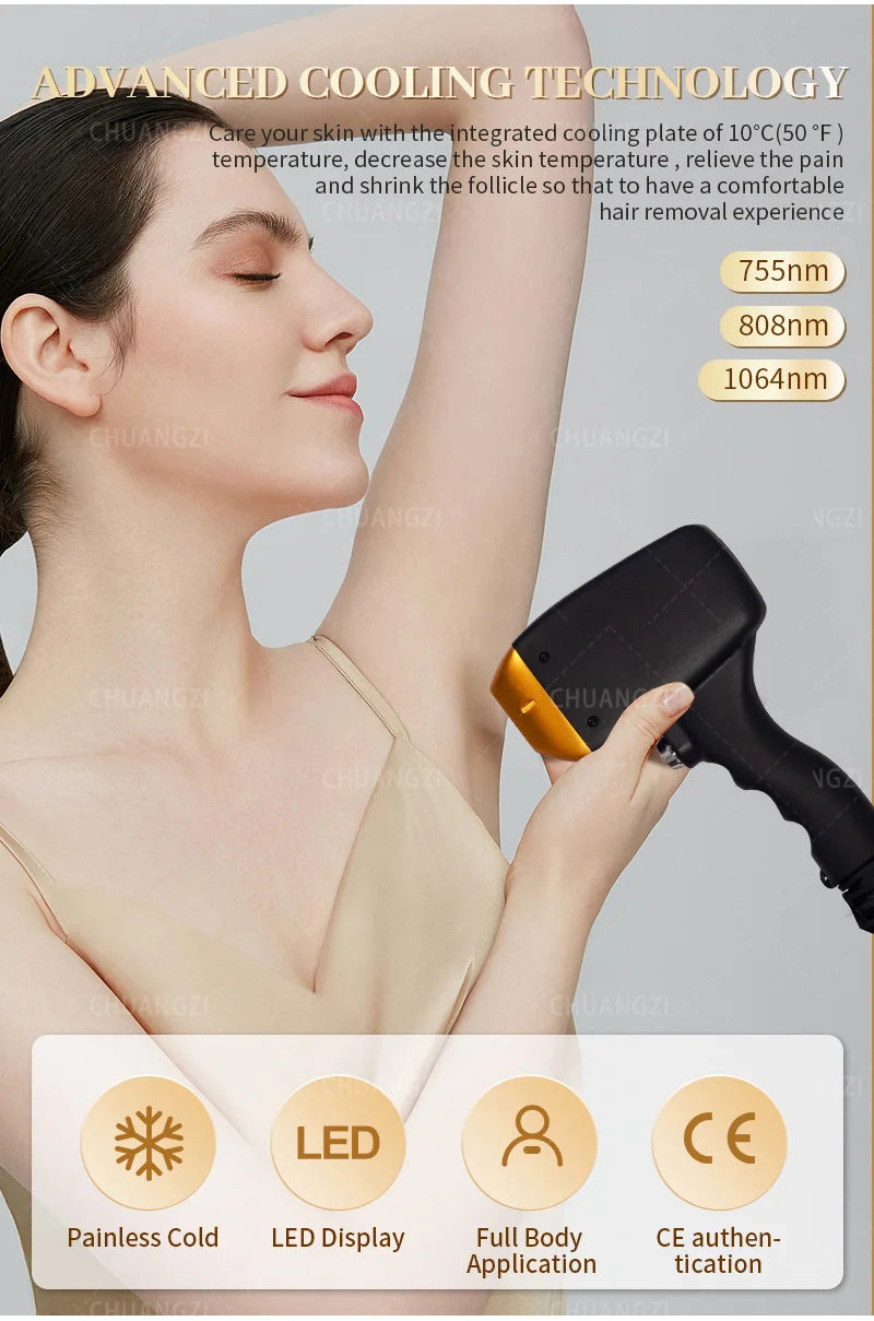 Ice Titanium Laser Hair Removal Machine, Permanent Removal