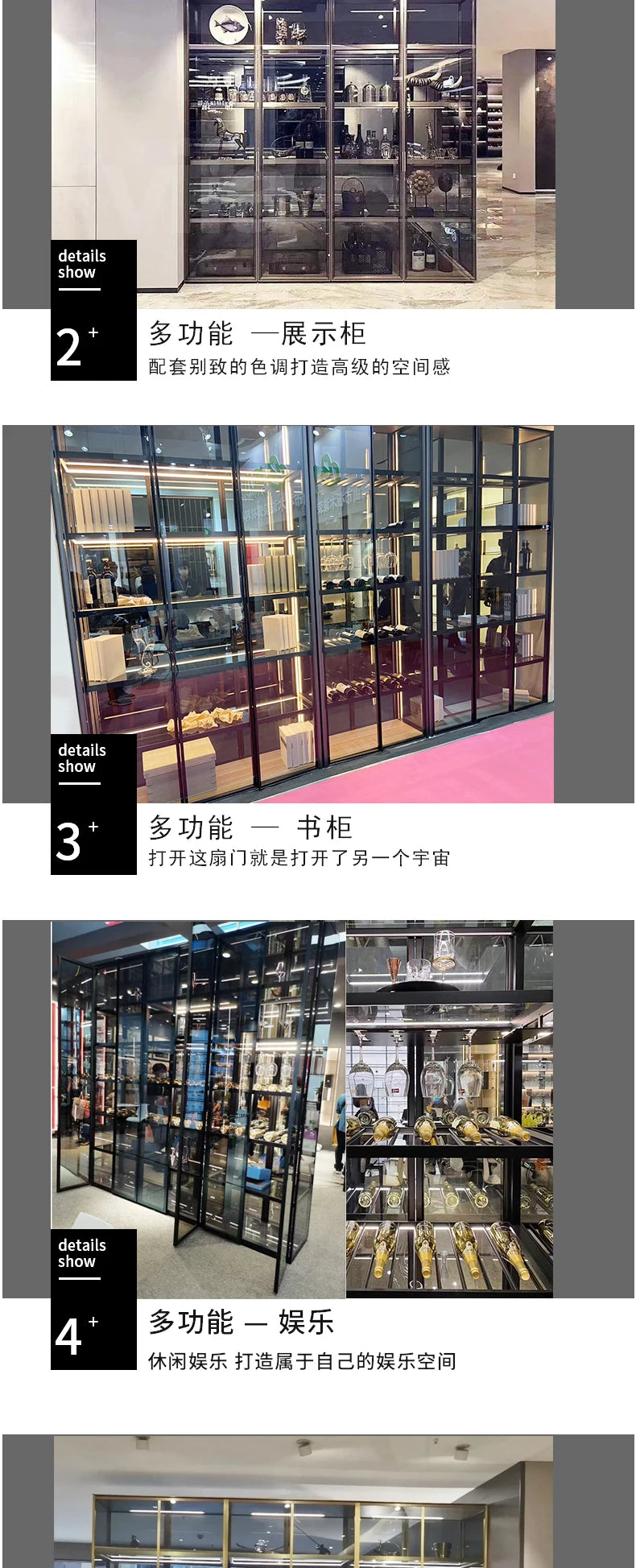 Showcases Cellar Wine Cabinets Rack Shelf Glass Bar Counter Wine Cabinet Liquor Living Room Vitrina De Cristal Storage Furniture