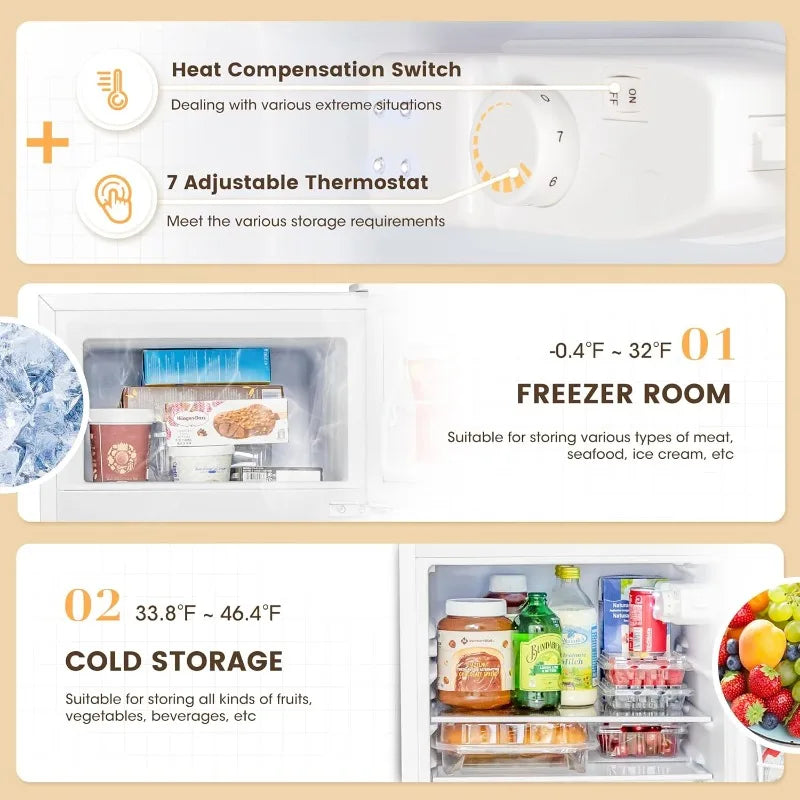 3.55 Cu.Ft Mini Fridge with Freezer