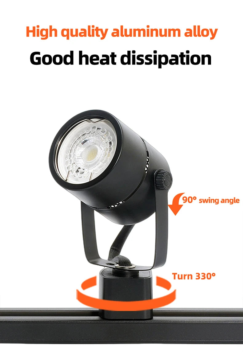 Led, Incandescent Track Light 5-10W, White, Black