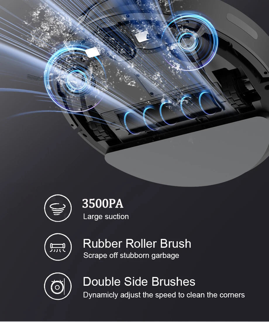Robot Vacuum Cleaner, Mop, WiFi/Voice, Auto-Recharge