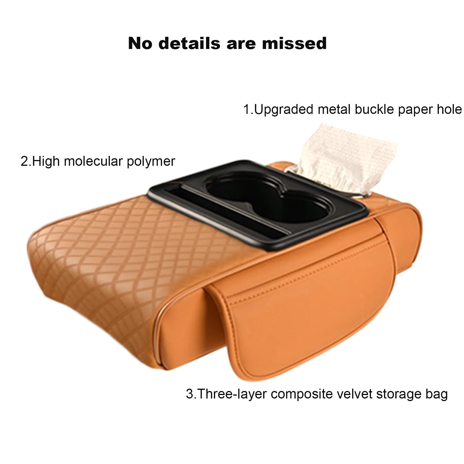 Armrest Heightening Cushion, Cup Holder Tissue Box