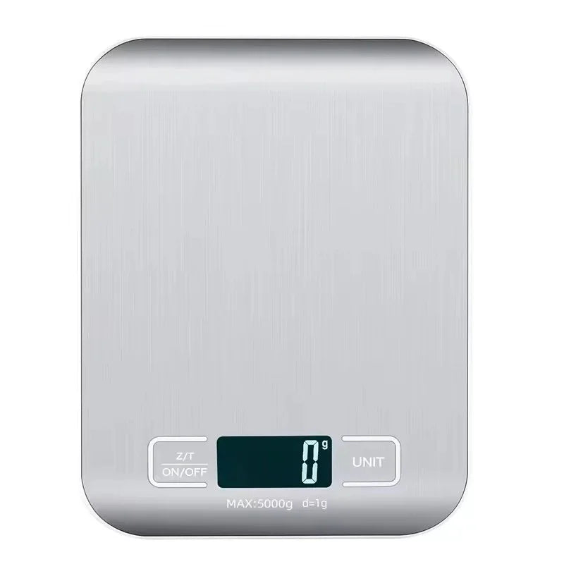5kg-1g Kitchen Scale, LED Display, Stainless Steel Panel