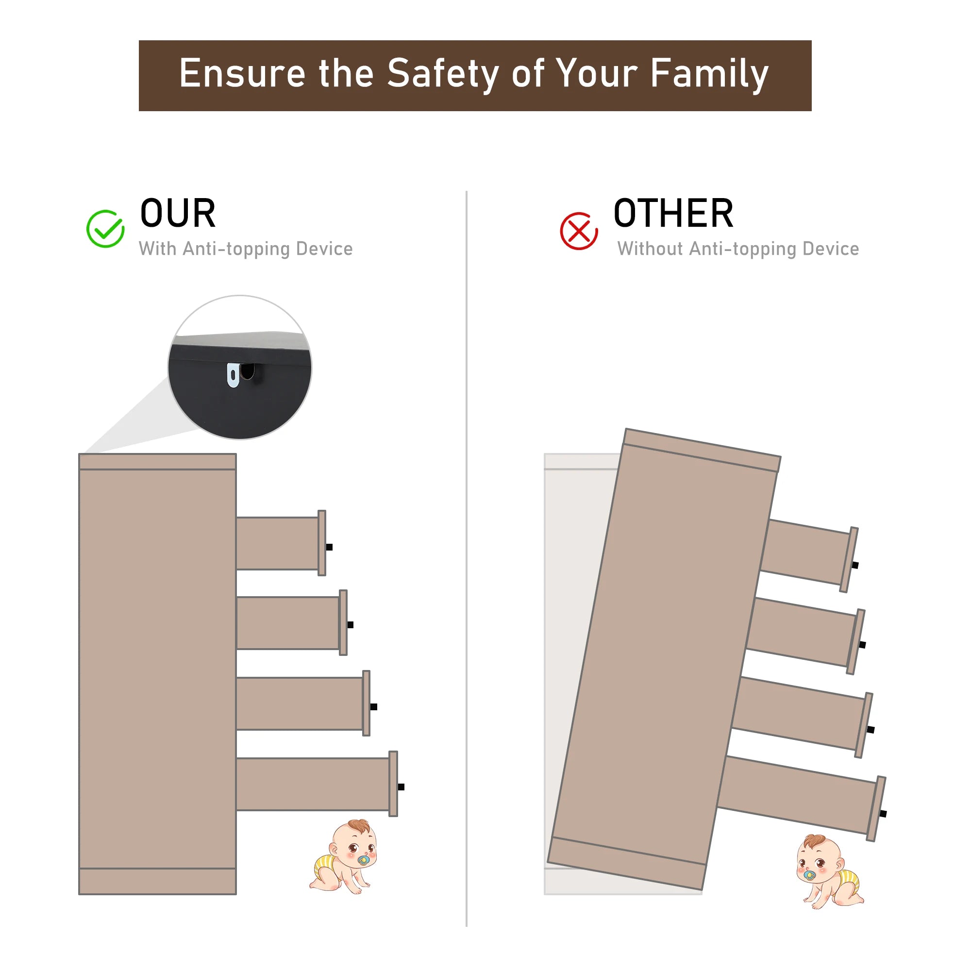 55" 7-Drawer Dresser for Bedroom, High Gloss Drawers