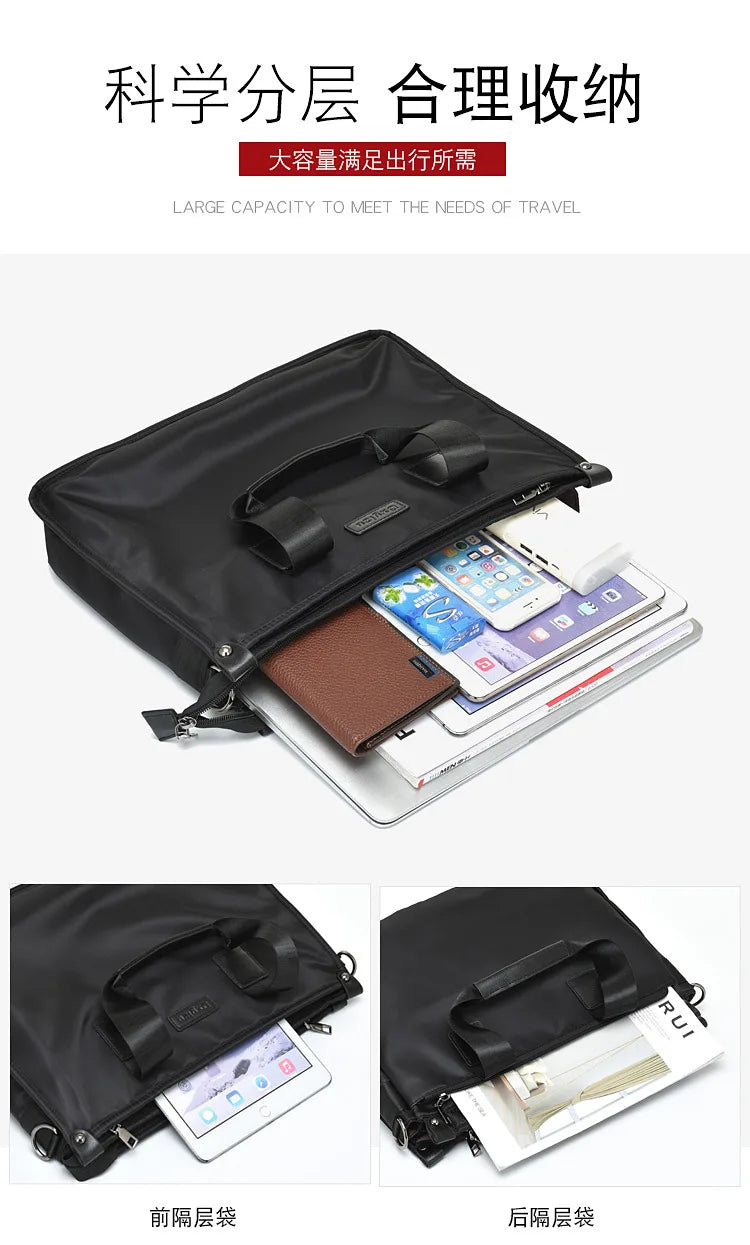 Business Briefcase Polyester Laptop Crossbody Bag
