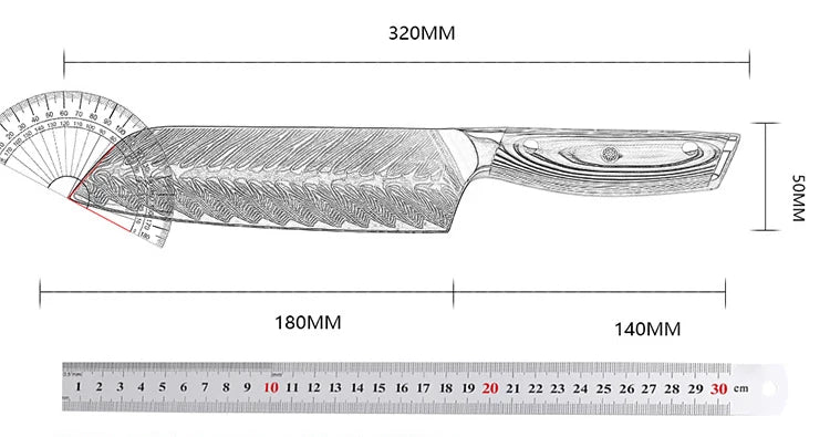 7 Inch Santoku Knife 67-layers Damascus Kitchen Knife