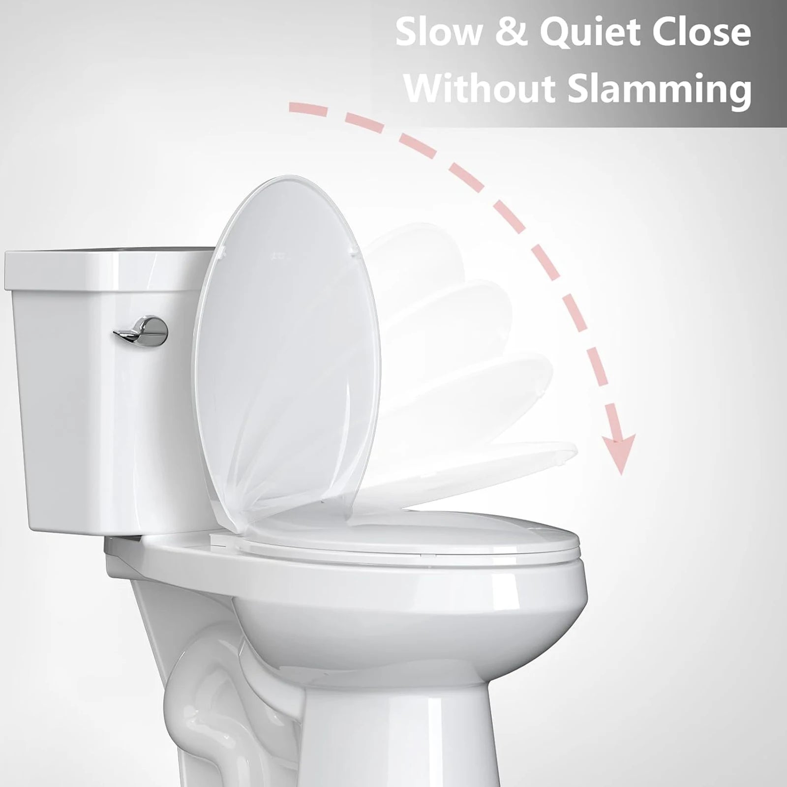 Elongated Toilet Seat, Quick Release-Attach, Soft Close