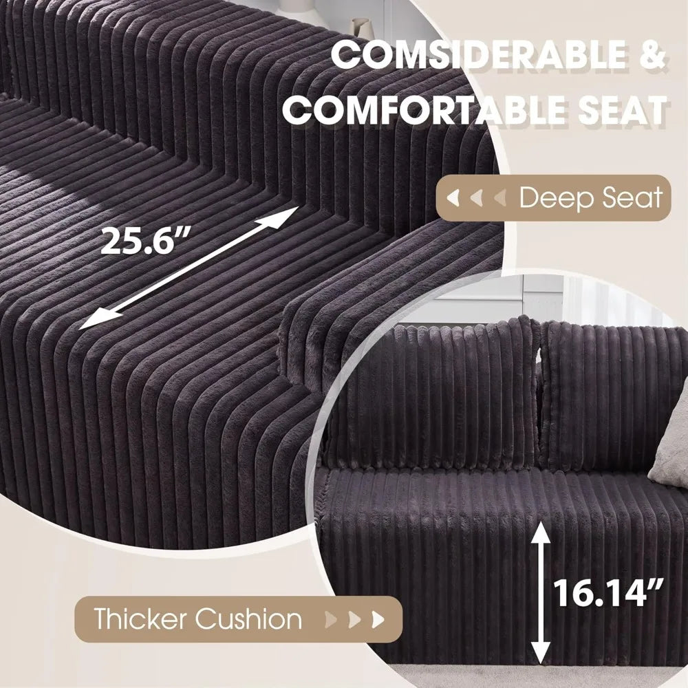 L-Shaped 3-Seat Sectional Sofa, Storage Modules