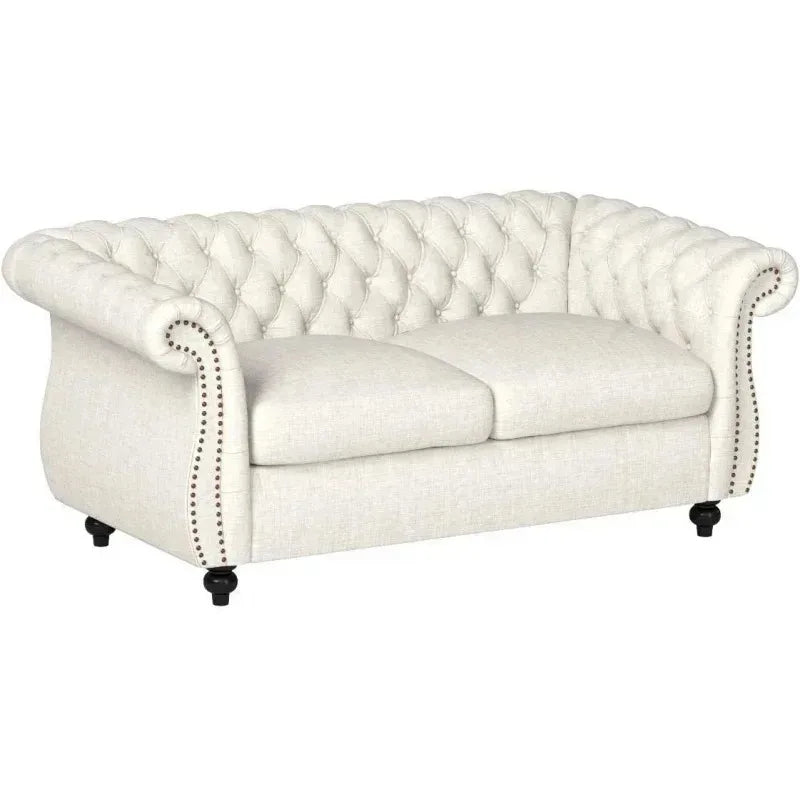 Loveseat Sofa. Beige, Grey, Emerald, Blackberry