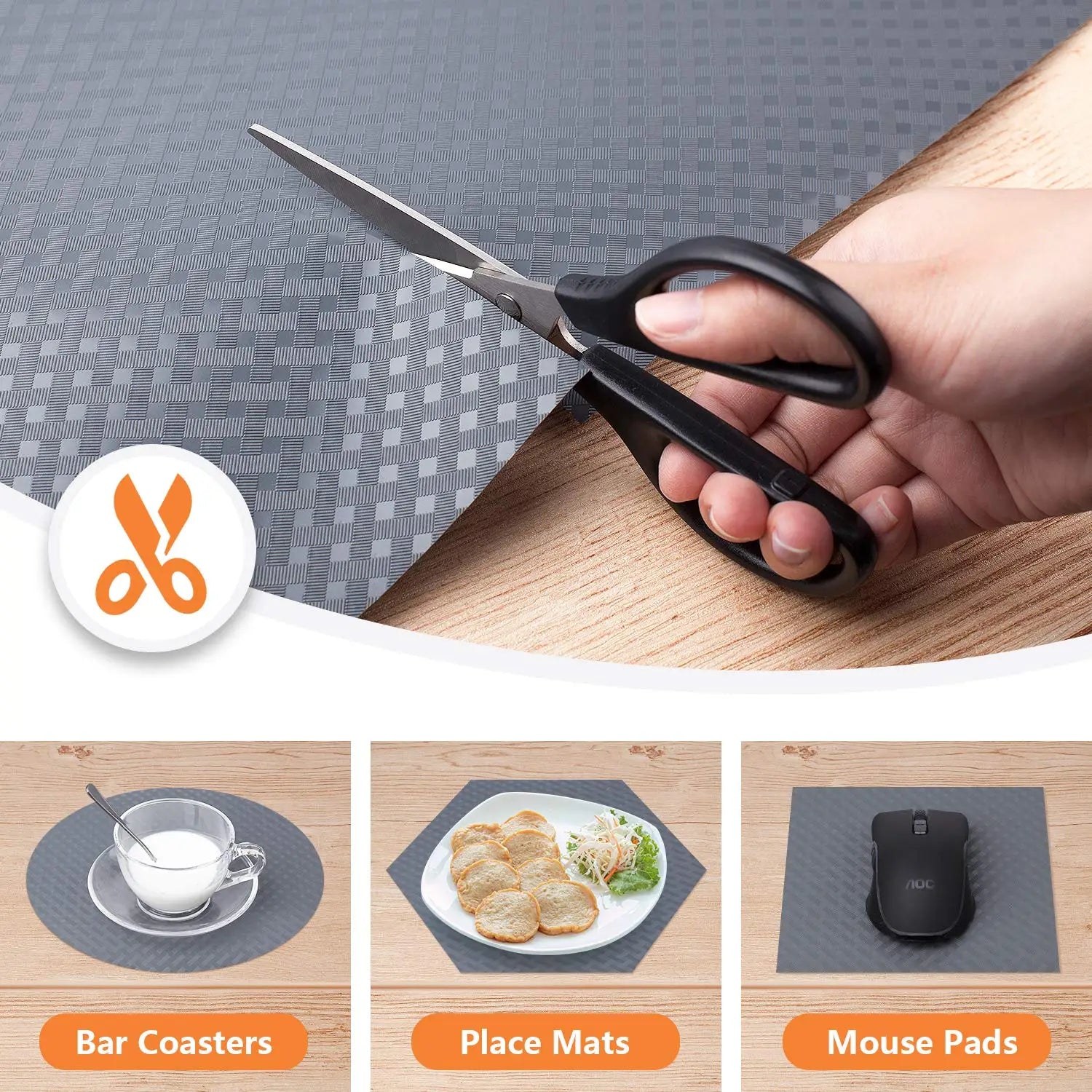 Drawer and Shelf Liner, Non-Adhesive Non-Slip Waterproof